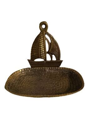 Vintage Brass Boat Soap Holder